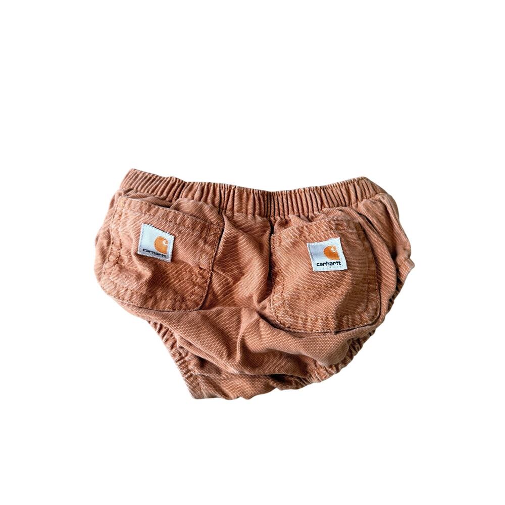 Carhartt Baby Canvas Diaper Cover - 6 Months - Brown - Picture 4 of 5